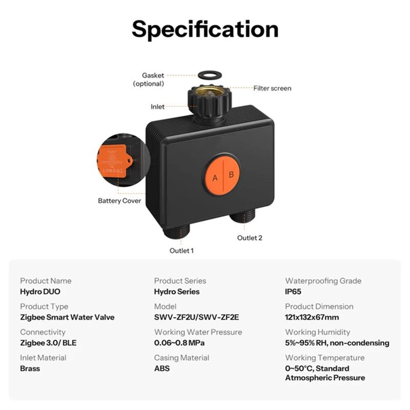 A59Z-IP65 Rated Zigbee 3.0 Hyd - огляд і ціна Timer Dual Outlet