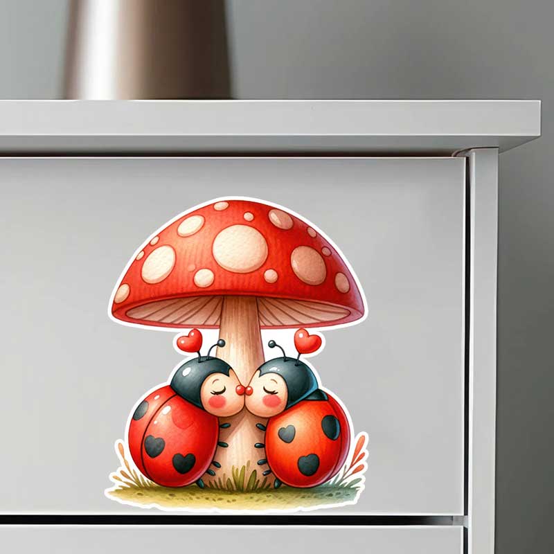 Cute Ladybug Wall Stickers Liv - огляд і ціна Pvc Panel Background