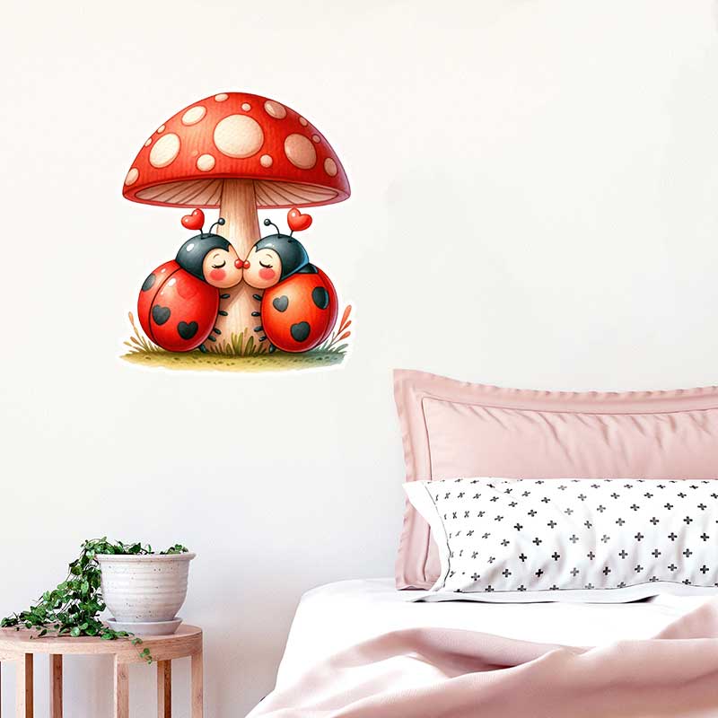 Cute Ladybug Wall Stickers Liv - огляд і ціна Pvc Panel Background