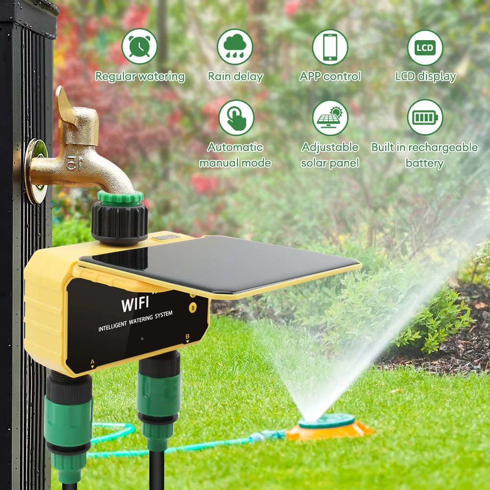 WiFi Solar Timer Dual Water Va - огляд і ціна Timer Dual Outlet