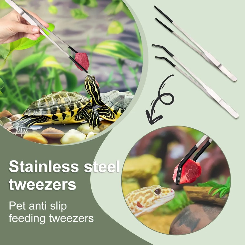 2Pcs Stainless Steel Tweezers  - огляд і ціна Feeding Tong Stainless