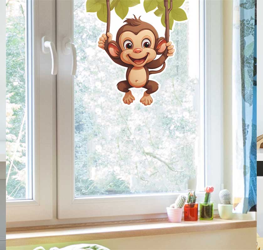 Cute little monkey living room - огляд і ціна Pvc Panel Background
