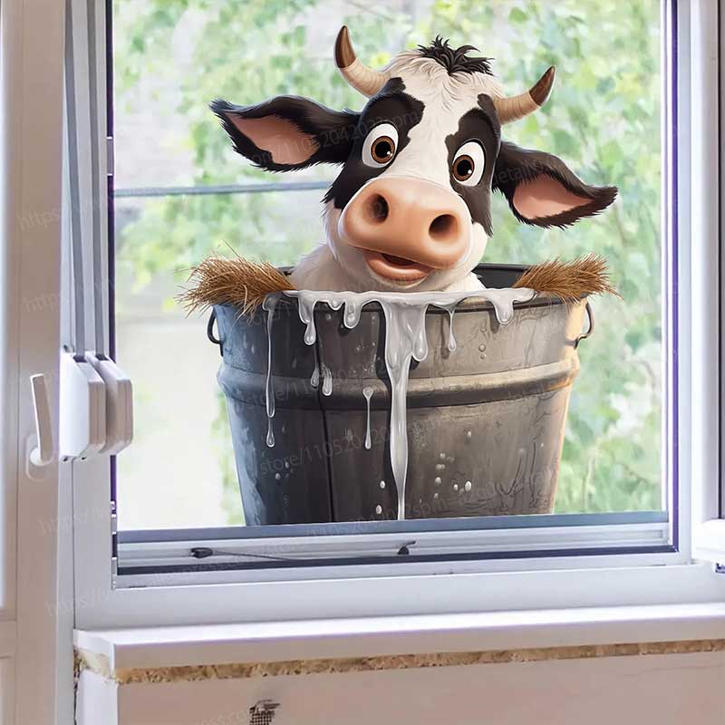 Cute Cow Wall Stickers Self-Ad - огляд і ціна Pvc Panel Background