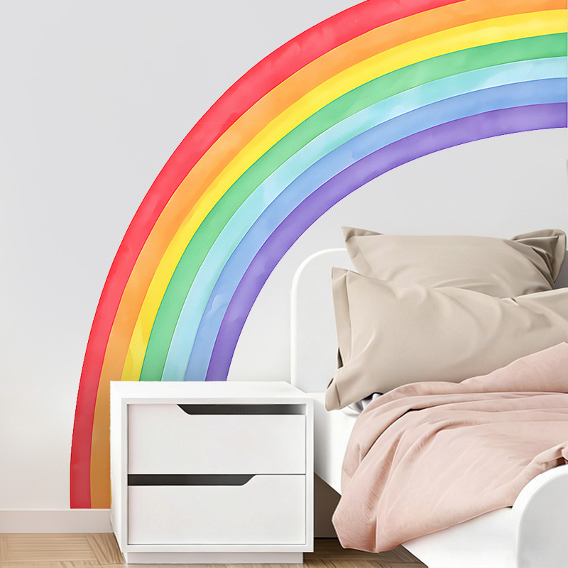 Large Rainbow Wall Stickers Se - огляд і ціна Pvc Panel Background