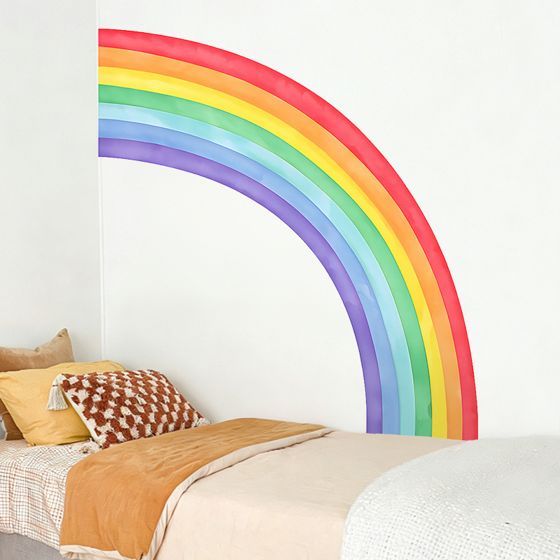 Large Rainbow Wall Stickers Se - огляд і ціна Pvc Panel Background