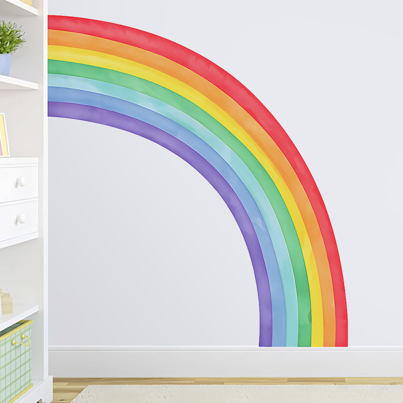 Large Rainbow Wall Stickers Se - огляд і ціна Pvc Panel Background