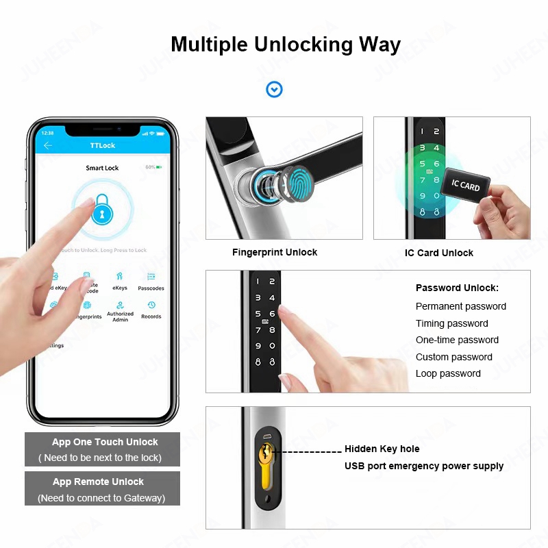 TTLock App Smart Aluminum Door - огляд і ціна Glass Door Hinge